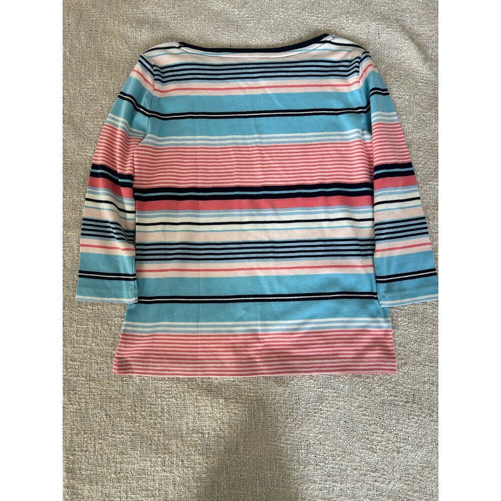 Talbots Pink and Blue Striped 100% Cotton Top Size XS - Picture 7 of 7